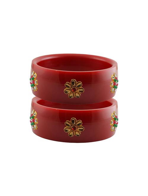 red coloured stone stud acrylic bangle with very extra large size - 18780652 - Very Small Image - 1