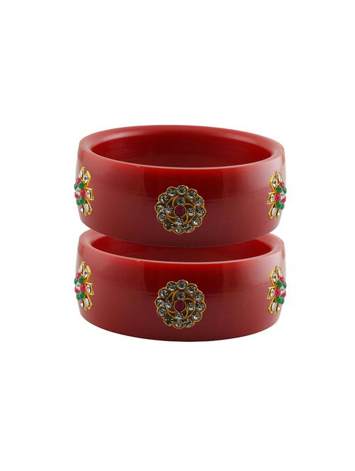 red coloured stone stud acrylic bangle with very extra large size - 18780660 - Very Small Image - 1