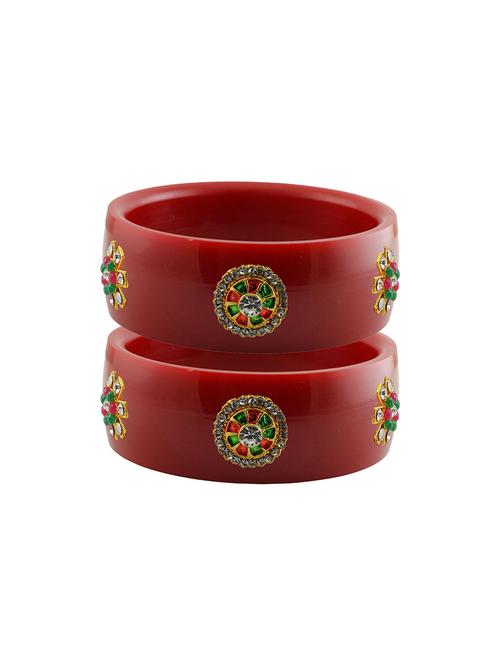 red coloured stone stud acrylic bangle with very extra large size - 18780663 - Very Small Image - 1