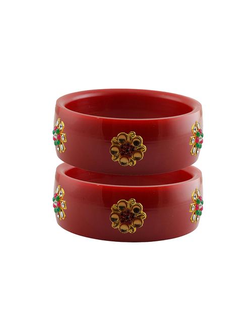 red coloured stone stud acrylic bangle with very extra large size - 18780665 - Very Small Image - 1