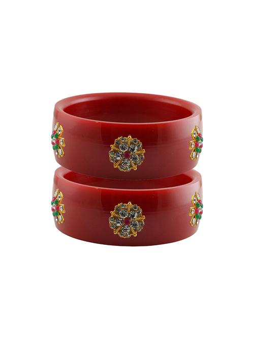 red coloured stone stud acrylic bangle with very extra large size - 18780668 - Very Small Image - 1