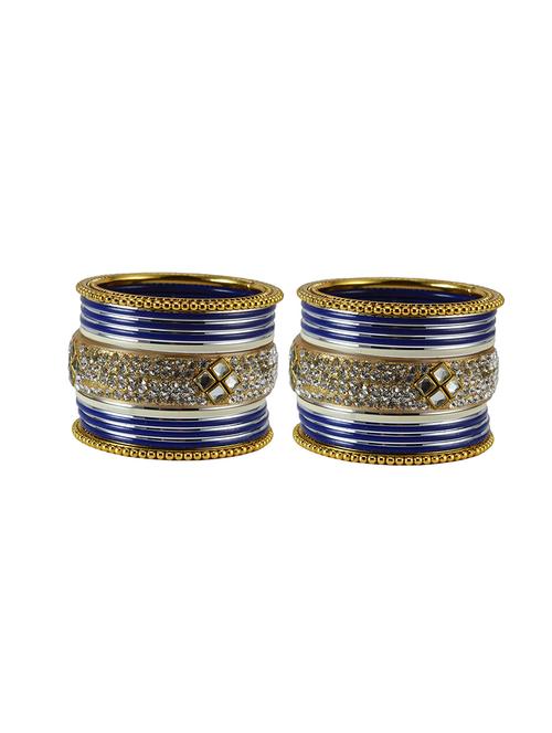 dark blue stone stud brass bangle - 18780699 - Very Small Image - 1