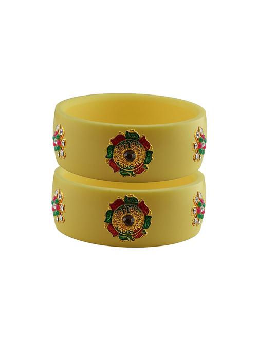 yellow stone stud acrylic bangle with very extra large size - 18780709 - Very Small Image - 1