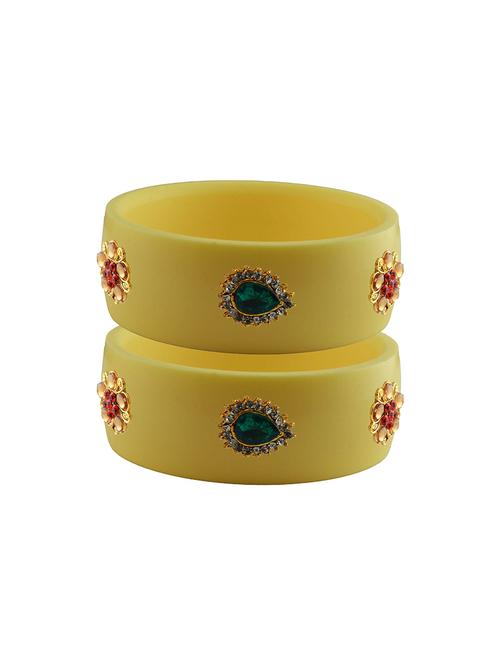 yellow stone stud acrylic bangle with very extra large size - 18780857 - Very Small Image - 1
