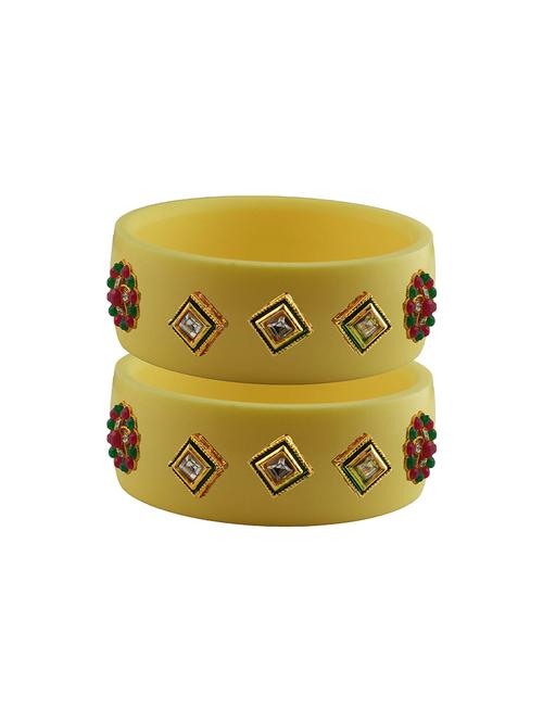 yellow stone stud acrylic bangle with very extra large size - 18780904 - Very Small Image - 1