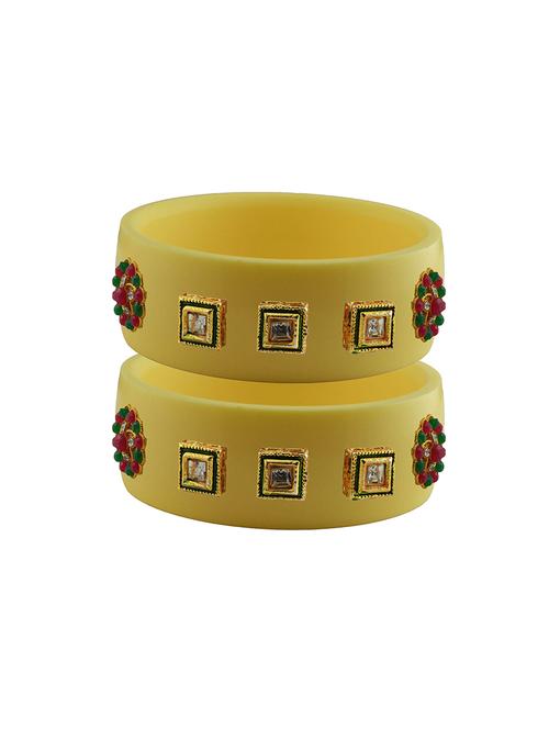 yellow stone stud acrylic bangle with very extra large size - 18780907 - Very Small Image - 1