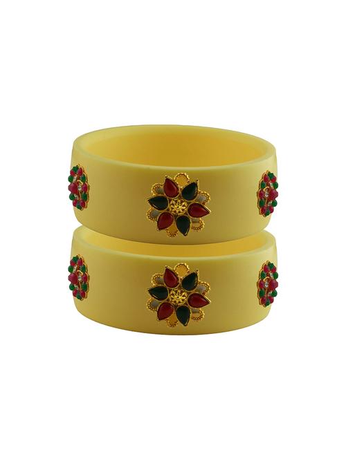 yellow stone stud acrylic bangle with very extra large size - 18780920 - Very Small Image - 1