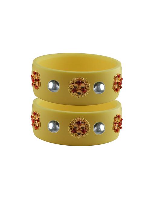 yellow stone stud acrylic bangle with very extra large size - 18780939 - Very Small Image - 1