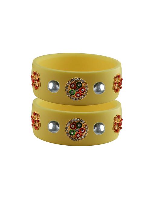 yellow stone stud acrylic bangle with very extra large size - 18780944 - Very Small Image - 1
