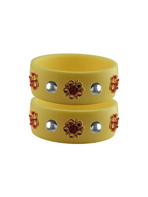 yellow stone stud acrylic bangle with very extra large size - 18780957 - Very Small Image - 1