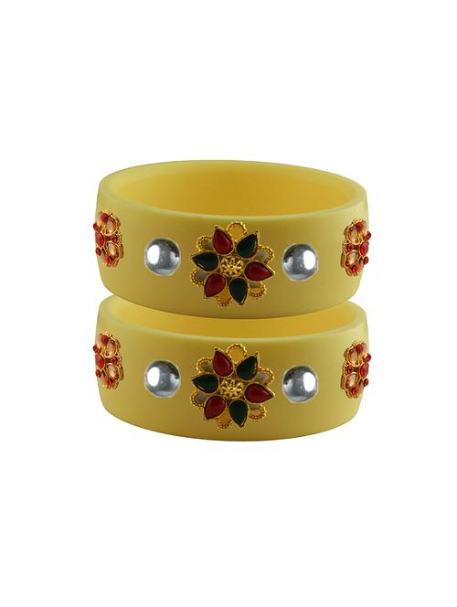 yellow stone stud acrylic bangle with very extra large size - 18780986 - Very Small Image - 1