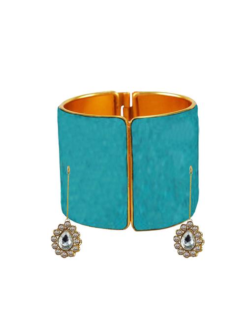 light firozi plain brass bangle - 18781035 - Very Small Image - 1