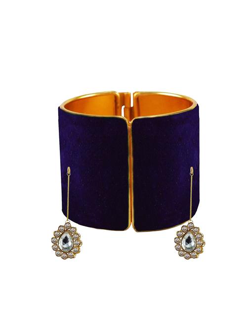 dark blue stone stud brass bangle - 18781071 - Very Small Image - 1