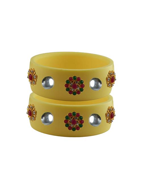 yellow stone stud acrylic bangle with very extra large size - 18781099 - Very Small Image - 1