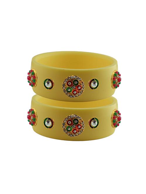 yellow stone stud acrylic bangle with very extra large size - 18781116 - Very Small Image - 1