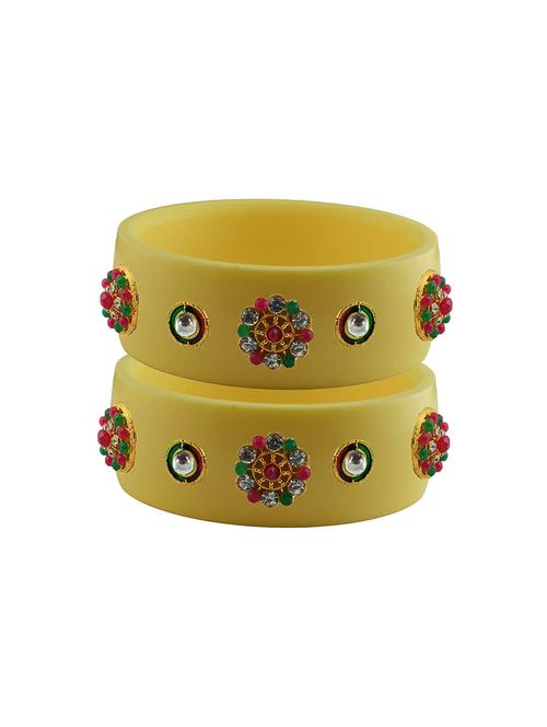 yellow stone stud acrylic bangle with very extra large size - 18781123 - Very Small Image - 1