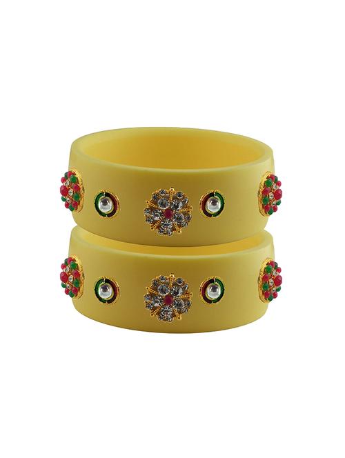 cream stone stud acrylic bangle with very extra large size - 18781133 - Very Small Image - 1