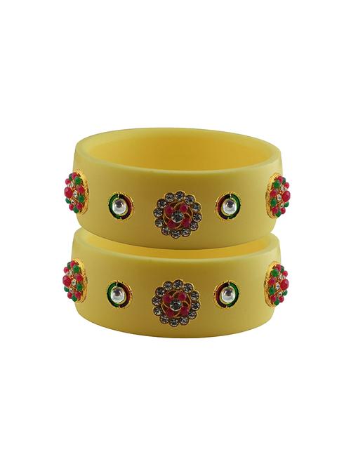 cream stone stud acrylic bangle with very extra large size - 18781135 - Very Small Image - 1