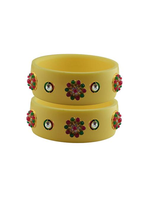 cream stone stud acrylic bangle with very extra large size - 18781139 - Very Small Image - 1