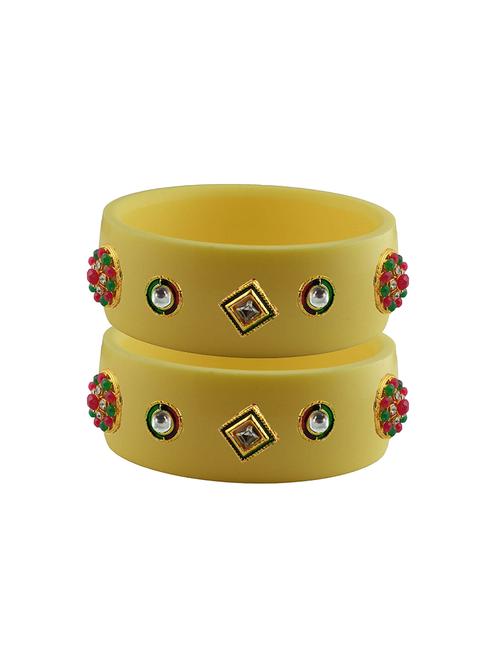 cream stone stud acrylic bangle with very extra large size - 18781141 - Very Small Image - 1
