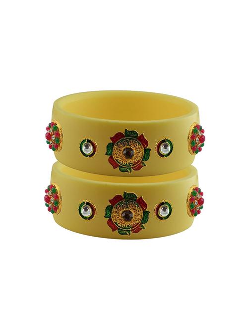 cream stone stud acrylic bangle with very extra large size - 18781155 - Very Small Image - 1