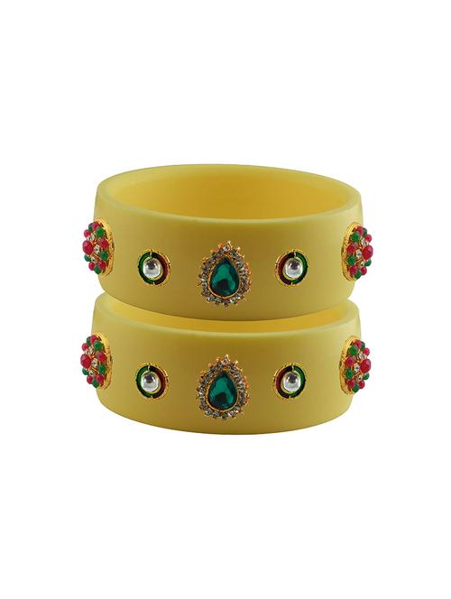 cream stone stud acrylic bangle with very extra large size - 18781159 - Very Small Image - 1