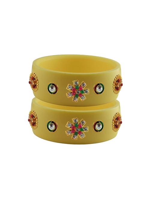 cream stone stud acrylic bangle with very extra large size - 18781163 - Very Small Image - 1