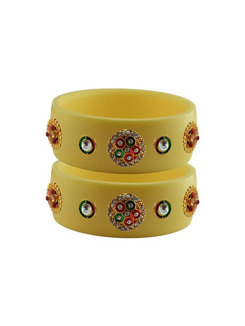 cream stone stud acrylic bangle with very extra large size - 18781178 - Very Small Image - 1