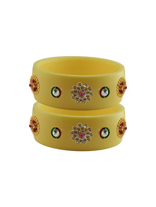 cream stone stud acrylic bangle with very extra large size - 18781190 - Very Small Image - 1