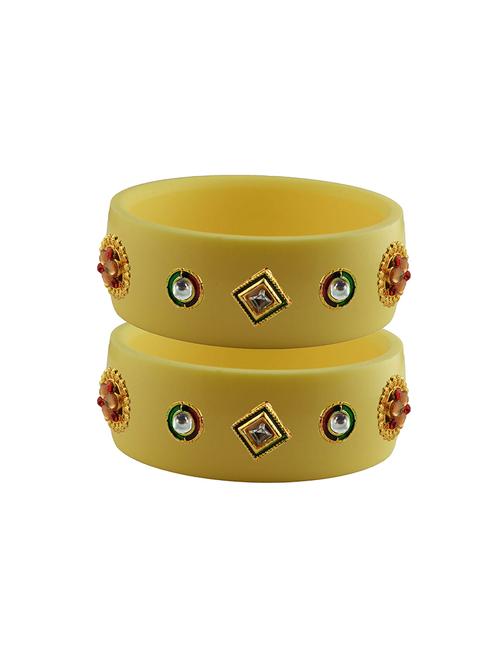 cream stone stud acrylic bangle with very extra large size - 18781204 - Very Small Image - 1