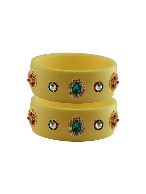 cream stone stud acrylic bangle with very extra large size - 18781218 - Very Small Image - 1