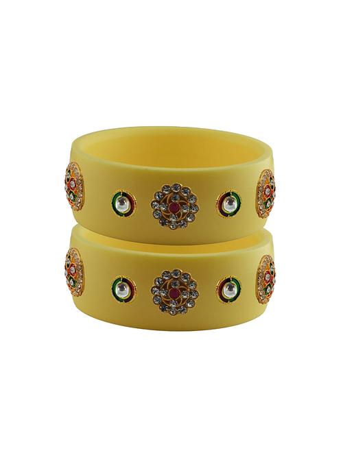 cream stone stud acrylic bangle with very extra large size - 18781229 - Very Small Image - 1