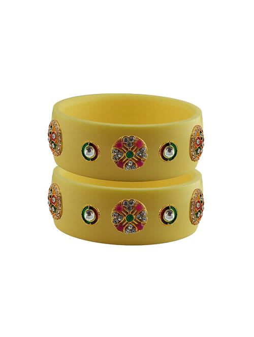 cream stone stud acrylic bangle with very extra large size - 18781241 - Very Small Image - 1