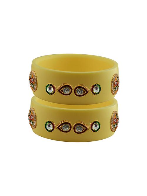 cream stone stud acrylic bangle with very extra large size - 18781251 - Very Small Image - 1