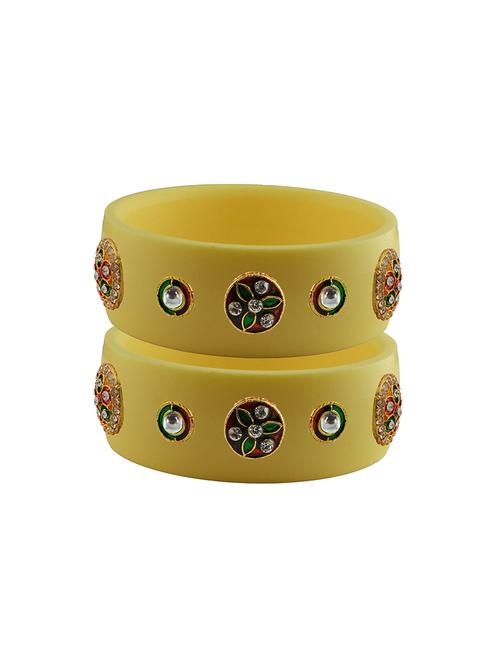 cream stone stud acrylic bangle with very extra large size - 18781253 - Very Small Image - 1