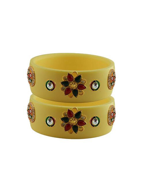 cream stone stud acrylic bangle with very extra large size - 18781257 - Very Small Image - 1