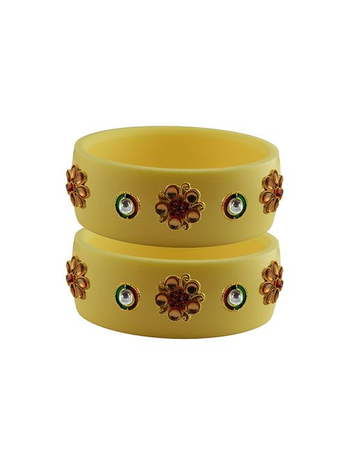 cream stone stud acrylic bangle with very extra large size - 18781274 - Very Small Image - 1