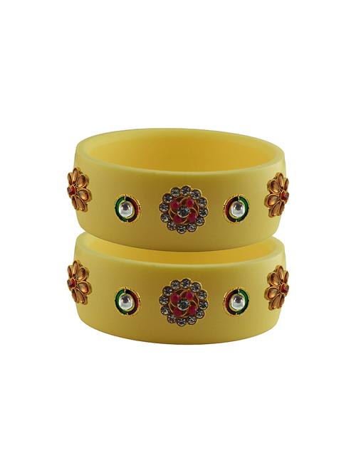 cream stone stud acrylic bangle with very extra large size - 18781278 - Very Small Image - 1