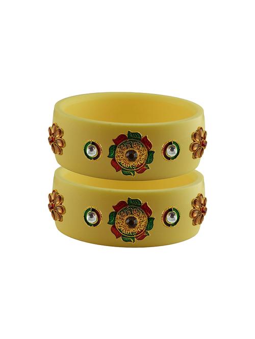 cream stone stud acrylic bangle with very extra large size - 18781298 - Very Small Image - 1