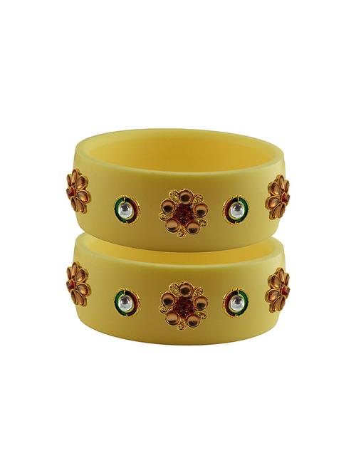 cream stone stud acrylic bangle with very extra large size - 18781306 - Very Small Image - 1