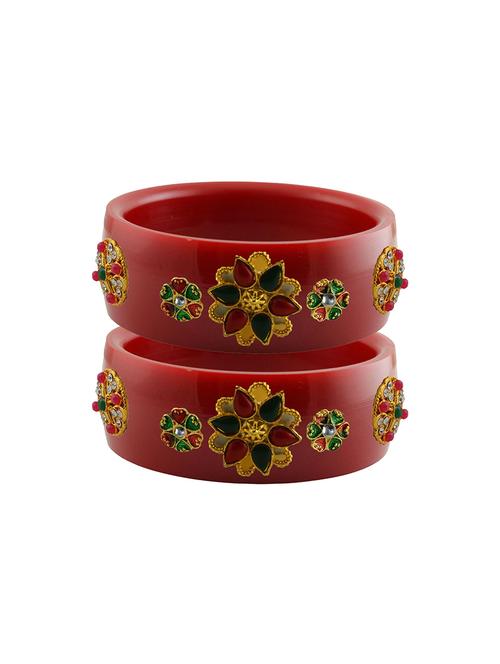 stones work velvet bangle set - 18781695 - Very Small Image - 1