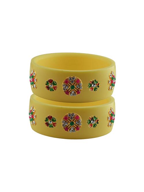cream stone stud acrylic bangle with very extra large size - 18781909 - Very Small Image - 1