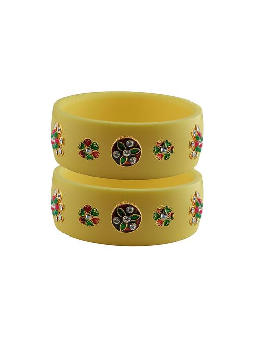 cream stone stud acrylic bangle with very extra large size - 18781912 - Very Small Image - 1