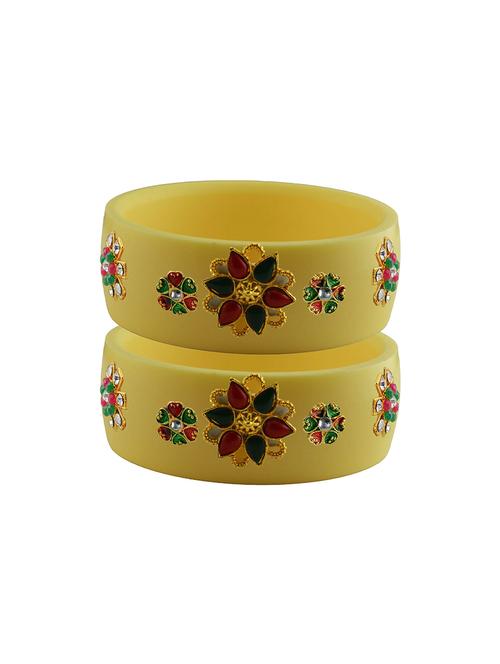 cream stone stud acrylic bangle with very extra large size - 18781916 - Very Small Image - 1
