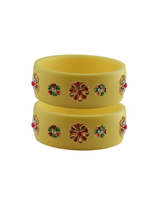 cream stone stud acrylic bangle with very extra large size - 18781925 - Very Small Image - 1