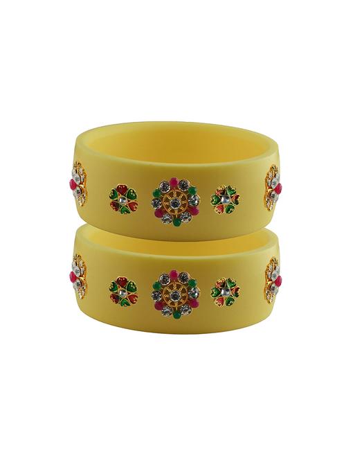 cream stone stud acrylic bangle with very extra large size - 18781937 - Very Small Image - 1