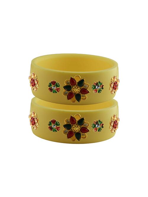 cream stone stud acrylic bangle with very extra large size - 18782002 - Very Small Image - 1