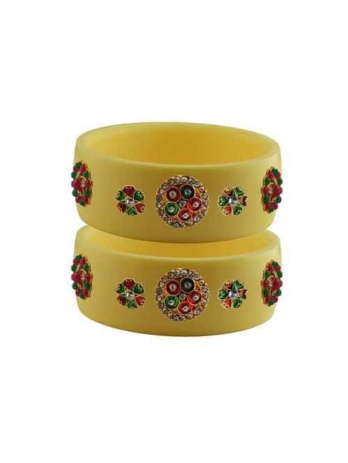 cream stone stud acrylic bangle with very extra large size - 18782016 - Very Small Image - 1