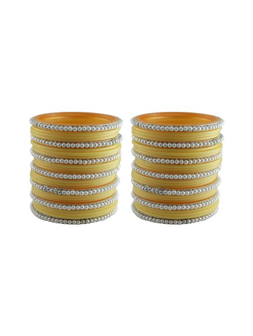 cream moti stud acrylic bangle with very extra large size - 18782699 - Very Small Image - 1