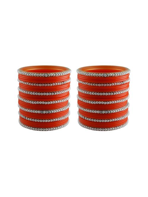 orange moti stud acrylic bangle with very extra large size - 18782705 - Very Small Image - 1